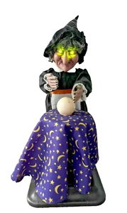 Vintage 1994 GEMMY Talkin Moving FORTUNE TELLER WITCH CRYSTAL BALL Halloween 16” - Picture 1 of 6