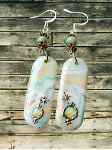 Polymer Clay Long Earrings - Picture 1 of 3