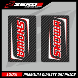 SHOWA UPPER FORK DECALS MOTOCROSS GRAPHICS MX GRAPHICS ENDURO CARBON RED 17 - Picture 1 of 1