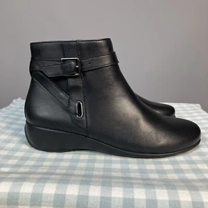 M&S Collection Insolia Ankle Boots UK 4 Black Leather Comfort - Picture 1 of 17