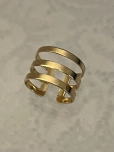 Strata Doppelgänger Gold Tone Cocktail Fashion Statement Cuff Ring One Size New - Picture 1 of 11