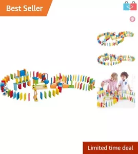 Dynamo Wooden Domino Racing Set - 107 Colorful Blocks for Creative Play - Picture 1 of 9