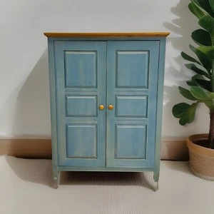 ETHAN ALLEN Country Colors Collection TV Media Cabinet Item Skyblue Matte Finish - Picture 1 of 11