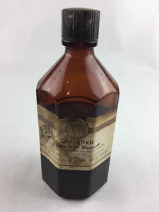 Vintage Pharmacy Glycolixir Collectible Octagon Medicine Bottle 7.5" ER Squibb - Bild 1 von 5