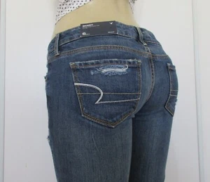 New American Eagle Womens Stretch Low Rise Distressed Skinny Jeans Size 6 - Picture 1 of 13