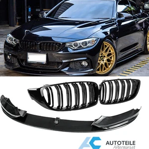 Frontspoiler Carbon mit Schwarz Grill Nieren passt für BMW F32 F33 mit M-Paket - Bild 1 von 5