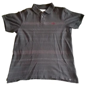 WEIRD FISH Men's Dark Blue Patterned Polo Shirt Size Medium Short Sleeve - Picture 1 of 10