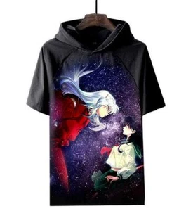 InuYasha Anime Manga Kapuzen t-shirt shirt Muskelshirt Polyester black - Picture 1 of 2