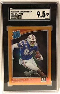 KYLE PITTS 2021 Donruss Orange Prizm Optic Chronicles Rated RC Falcons SGC 9.5!