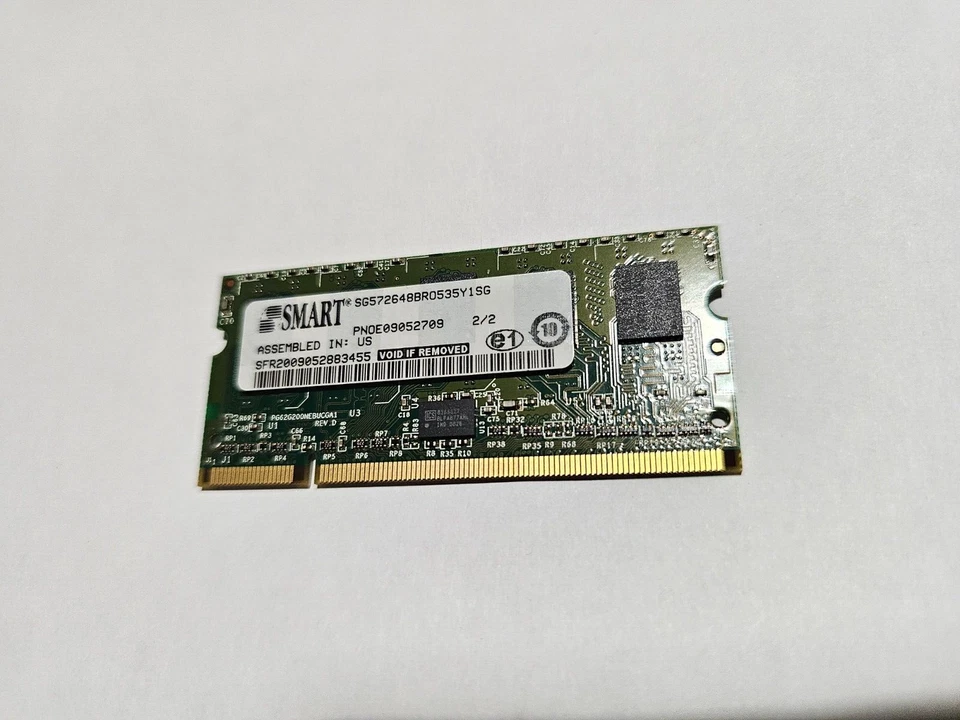 SMART SG572648BR0535Y1S 512Mb 1Rx8 EP2-5300C-555 Memory SO-DIMM SG572648BRO535Y1 - Image 1 of 1