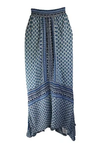 Womans Long Skirt Handkerchief Hem Blue & White Size 0X New Directions Vintage - Picture 1 of 6