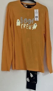 PIJAMA MUJER F&F 'BOO CREW' HALLOWEEN GHOST MANGA LARGA PIERNA LARGA NUEVO CON ETIQUETAS S - Imagen 1 de 16