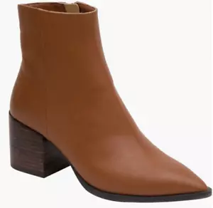 Linea Paolo Stiefel Gr. 12 cognac spitz zulaufend gepolstert Blockabsatz seitlicher Reißverschluss NEU - Bild 1 von 10