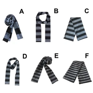 Skinny Scarf Warm Scarves Cosplay Stripe Scarf Casual Formal Neck Scarf Neckwrap - Picture 1 of 14