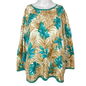 Maglione donna Alfred Dunner taglia M avorio acqua tropicale pullover con perline - Foto 1 di 7