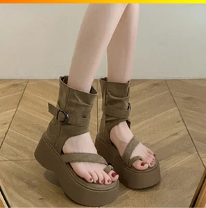 Botas romanas para mujer 2025 verano nuevas moda sandalias altas cremallera botas cortas - Imagen 1 de 22