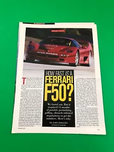 1997 1998 FERRARI F50 F 50 ORIGINAL VINTAGE PRINT AD ROAD TEST 6 PAGE - Bild 1 von 4