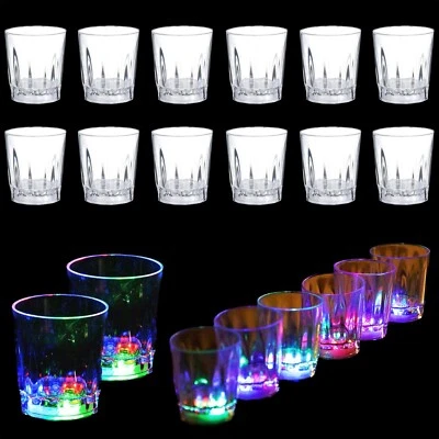 24 vasos de chupito intermitentes con luz LED para beber vajilla de bar vidrio de fiesta 2 oz Foto 1 de 4