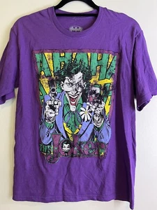 Batman The Joker Ha Ha Ha Print  T Shirt Mens - Size Small Purple Graphic - Picture 1 of 6