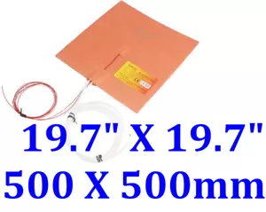 Riscaldatore pad silicone 19,7" x 19,7" 500 x 500 mm con stampante 3D letto termico JSRGO - Foto 1 di 12