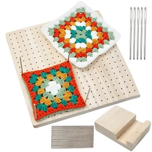 Crochet Blocking Peg Board Set Knitting Craft Blocker Granny Square w♎ 20 Pin¬⇖ - Picture 1 of 10
