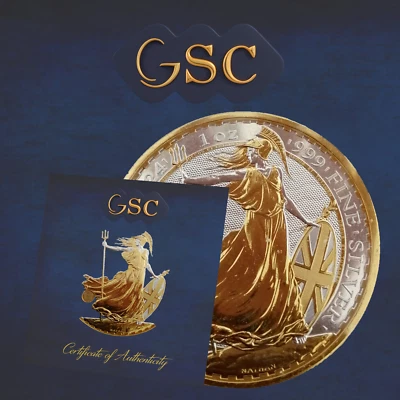 2023 Silver 1 Oz .999 Gilded Britannia Coin King Charles III Coronation Edition - Image 1 of 4