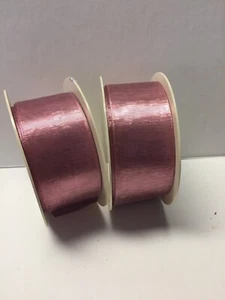 2 Schrauben Sopp Stoffbindeband glänzend mauve, 25 Yards in jeder Rolle - Bild 1 von 4