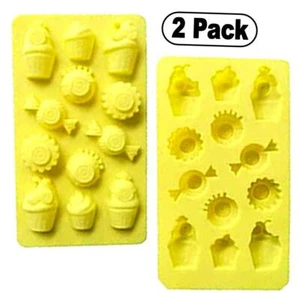 (Paquete de 2) Molde de silicona para dulces hielo, yogur, dulces, gelatina, cera, chocolate, magdalenas, - Imagen 1 de 3