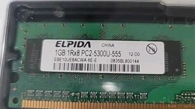 (LOT OF 3) ELPIDA 1GB DDR2 PC2-5300U-555 667MHz EBE10UE8ACWA-6E-E DESKTOP RAM - Image 1 of 2