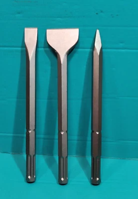 3pc Chisel Point Bolster HILTI TE800 TE905 TE1000 TE1500 TE2000 Breaker chisels  - Image 1 of 4