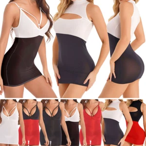 Sexy Mujeres Bodycon Mini Vestido Sin Mangas Babydoll Vestido de Noche Fiesta Prendas para club nocturno - Imagen 1 de 42