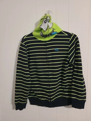 Moletom com capuz bordado listrado verde preto médio Tony Hawk Youth skate - Imagem 1 de 4