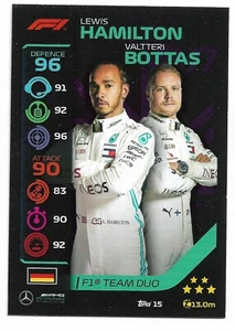 2020 Topps Turbo Attax F1 Formula 1 Team Duo #15 Lewis Hamilton Valtteri Bottas - Bild 1 von 1