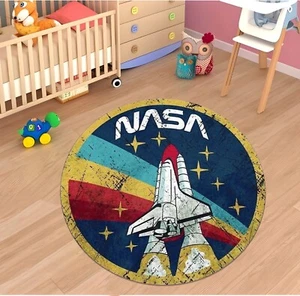 Space Rug, Astronaut Rug,Galaxy Rug,Nasa Rug,Space Ship Rug,Fantastic Rug,Round - Picture 1 of 9