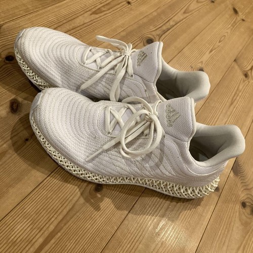 Scarpe da corsa Adidas 4D Parley uomo 9 5 US bianco alluminio usate pulite