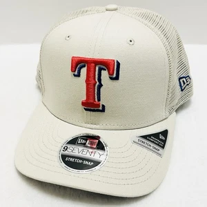 New Era Texas Rangers Canvas Beige 9SEVENTY Stretch Snap Hat Cap Adjustable MLB - Picture 1 of 5