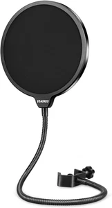 Pop Filter, Microfono Filtro Antipop Con Double Layer Schermo,Braccio Flessibile - Foto 1 di 12