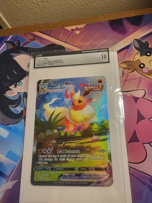 Flareon VMAX SWSH180 Jumbo Promo Cards Holo CGC Gem Mint 10 Miscut - Image 1 of 4