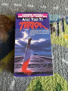 Night Train To Terror VHS Cameron Mitchell, Charles Moll, Cult Slasher Original - Picture 1 of 6
