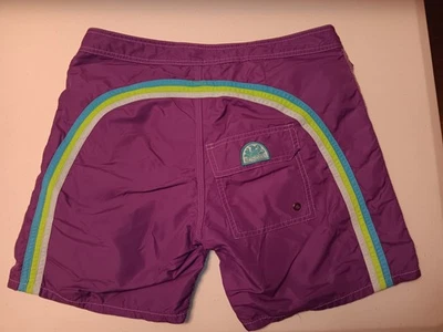 Sundek Para Hombre 31 Púrpura Azul Arco Iris Nylon Tabla Pantalones Cortos Forrados Surf Trunks A Foto 1 de 4