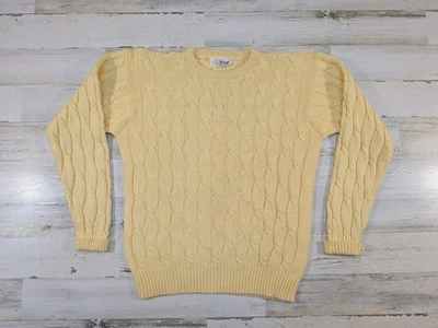 Suéter Pringle Vintage Para Hombre Grande Amarillo Pescador Tejido con Cable Algodón Pesado Foto 1 de 4