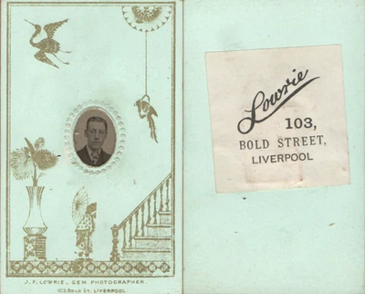 LOWRIE OF LIVERPOOL TINTYPE CDV WONDERFUL ORIENTAL STYLE MOUNT #D4394 - Image 1 of 3