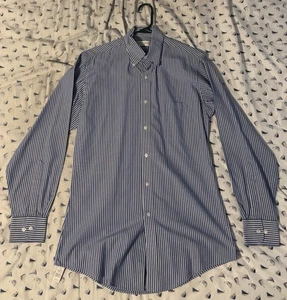 VanHeusen Men's Blue & White Striped Dress Shirt Small Regular - Picture 1 of 4