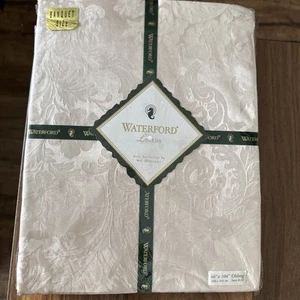 WATERFORD LINENS BARONS COURT PEARL TABLECLOTH OBLONG 66" X 104" NEW Seats 8-10. - Picture 1 of 6