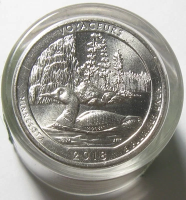 2018 Voyageurs Nat Park Roll of 12 Uncirculated ATB Quarters Danbury Mint - Image 1 of 2