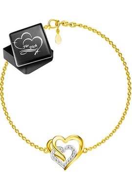 925 Silber Herz gold Armband Schmuck Geschenk für Frauen Damen Ehefrau Freundin - Bild 1 von 4