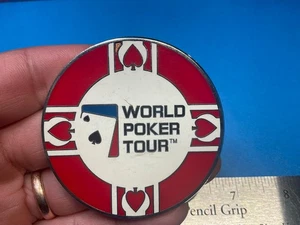 ——-WORLD POKER TOUR  LARGE MEATAL DEALER BUTTON /  CARD  PROTECTOR——— - Picture 1 of 7