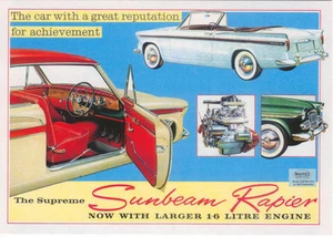 Sunbeam Rapier IIIA 1961 Large Format MODERN postcard by Jenna - Picture 1 of 1