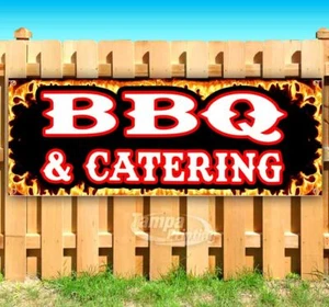 BBQ & CATERING Advertising Vinyl Banner Flag Sign Many Sizes USA - Picture 1 of 7