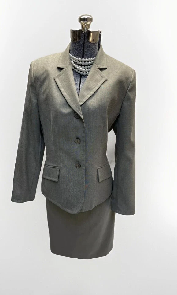 Traje Falda Anne Klein Talla Pequeña 12P Se Ajusta Como 10P Conjunto de Dos Piezas 32X23 Bolsillos Foto 1 de 4